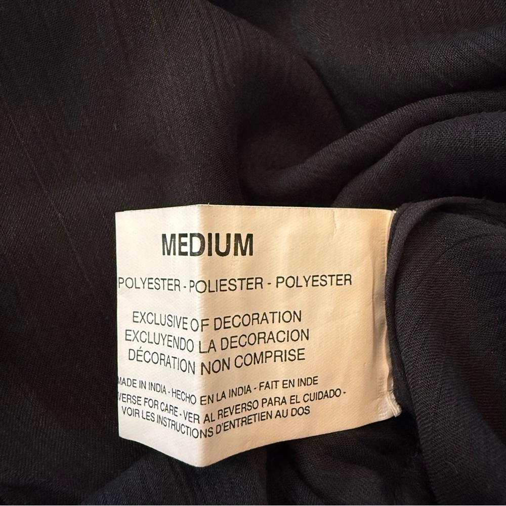 Nine West Black Sheer Chiffon Blouse Gold Sequin Overlay | Dolman Sleeve - Picture 3 of 11